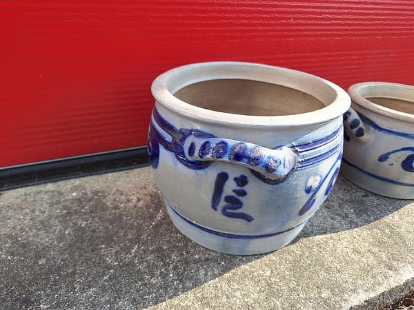 Sfeervolle, antieke Keulse pot met kobaltblauwe beschildering - Afbeelding 2
