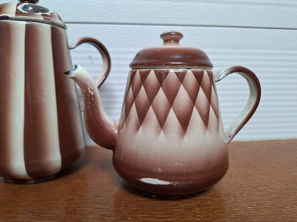 Vintage Emaille Koffiepotten Set - Afbeelding 3