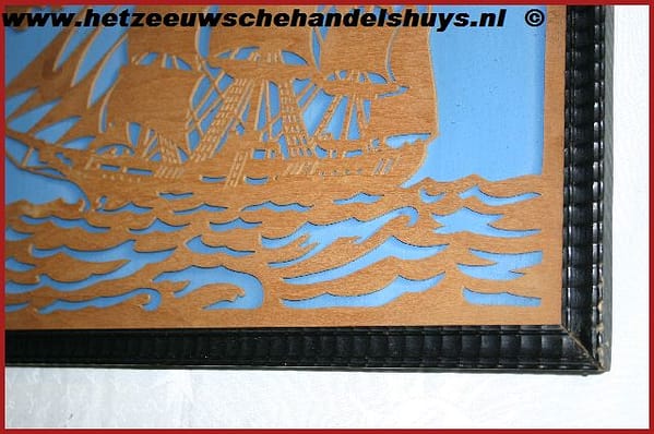 Houtsnijwerk driemaster - Afbeelding 3