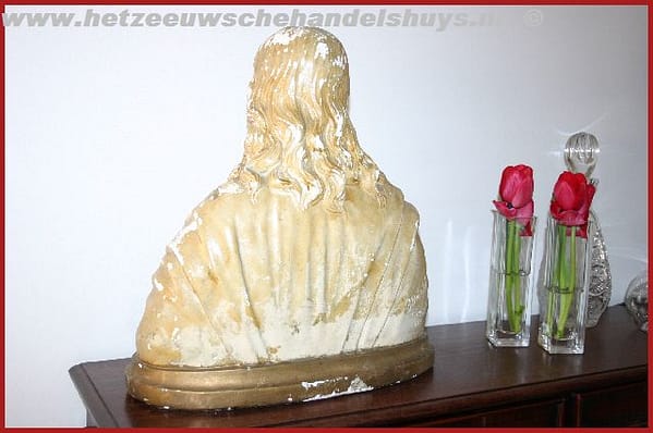 Antiek Jezusbeeld goud (E.Dewald) - Afbeelding 3